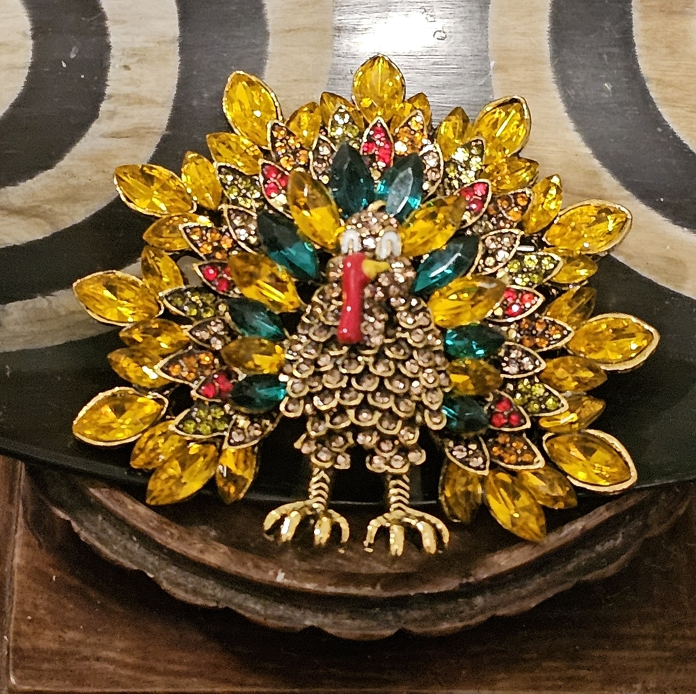 Thanksgiving Turkey Brooch